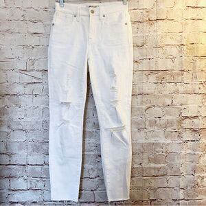 Madewell skinny high rise crop jeans distressed